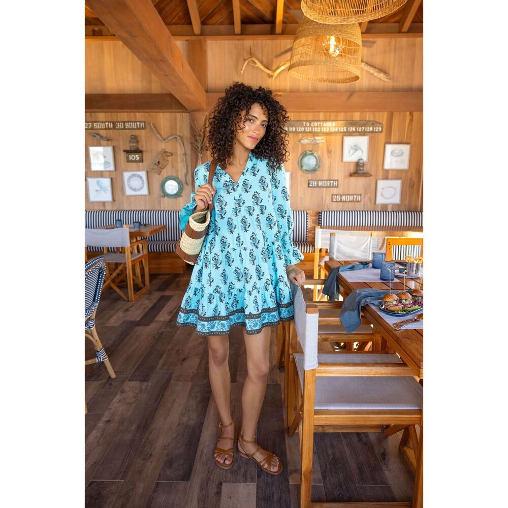 Tuckernuck Light Blue Paisley Mini Dress